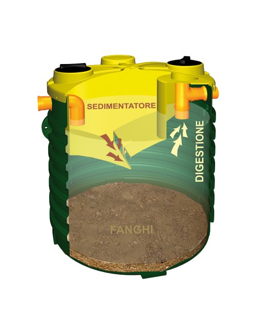 Fossa Imhoff Polietilene / NIM 2100 / h 228 / d 115 (a.e.13 persone)