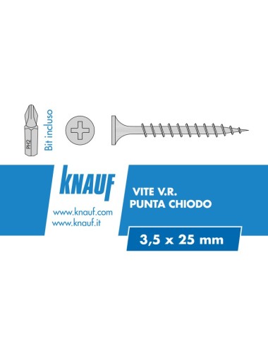 Vite VR punta chiodo / 3,5 x 25 mm / per Cartongesso