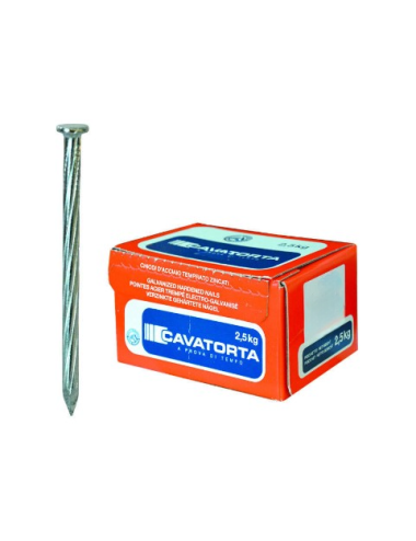 Chiodi Cavatorta 3,5x50 / 2,5 kg / Acciaio zincato zigrinato