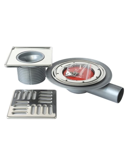 Chiusino Sifonato PP 100x100 / con Griglia Inox