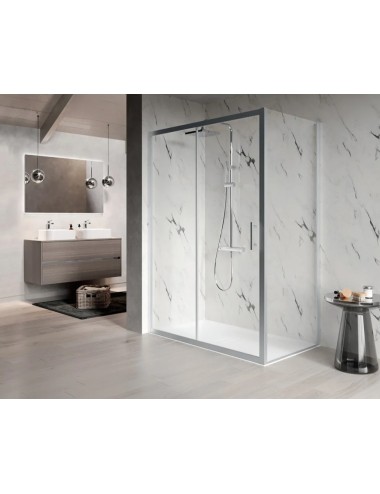 Box doccia Elyane A / lato 87 misura 87-90 / cristallo trasparente / finitura silver