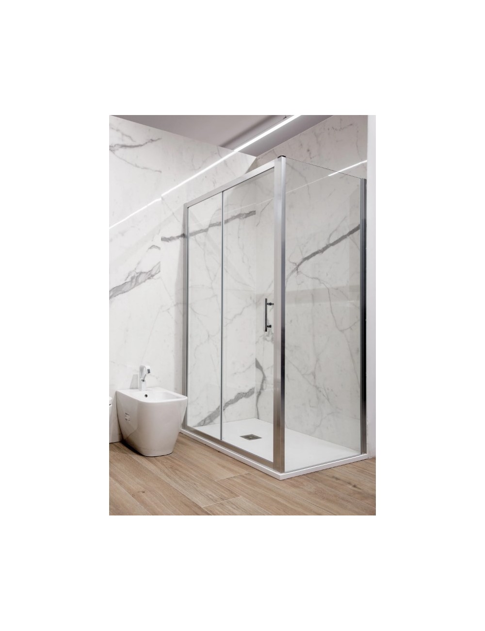 Box doccia Elyane A / 78 misura 77-80  / cristallo trasparente / finitura silver