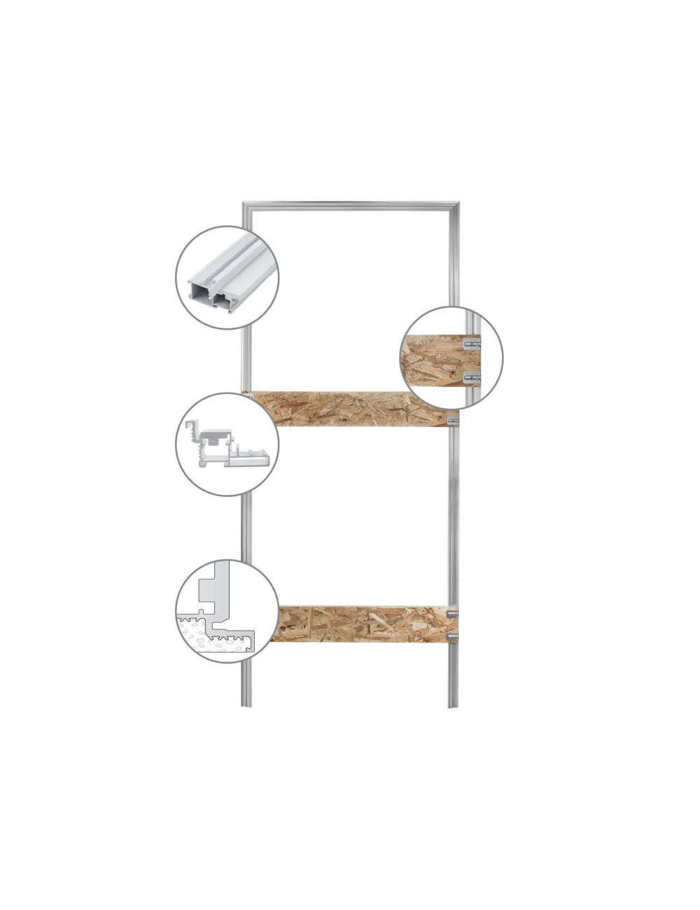 Telaio eclisse syntesis battente filomuro 80*210 spingere a sinistra