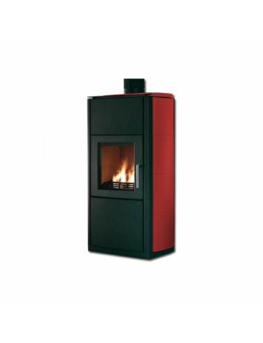 Palazzetti stufa a legna livia 10.5 finitura rosso 58x52 170h