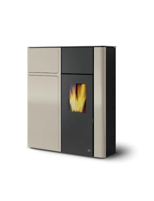 Stufa a pellet karyn 14 kw idro metallo beige royal