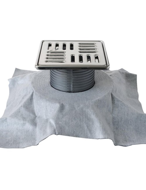 Chiusino sifonato / cm.15x15 / con griglia inox e telo impermeabile