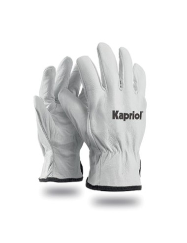 Guanti kapriol pelle fiore bianco