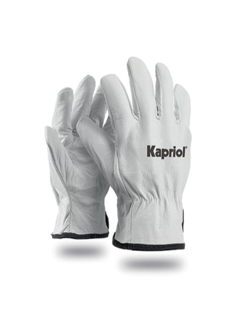 Guanti kapriol pelle fiore bianco