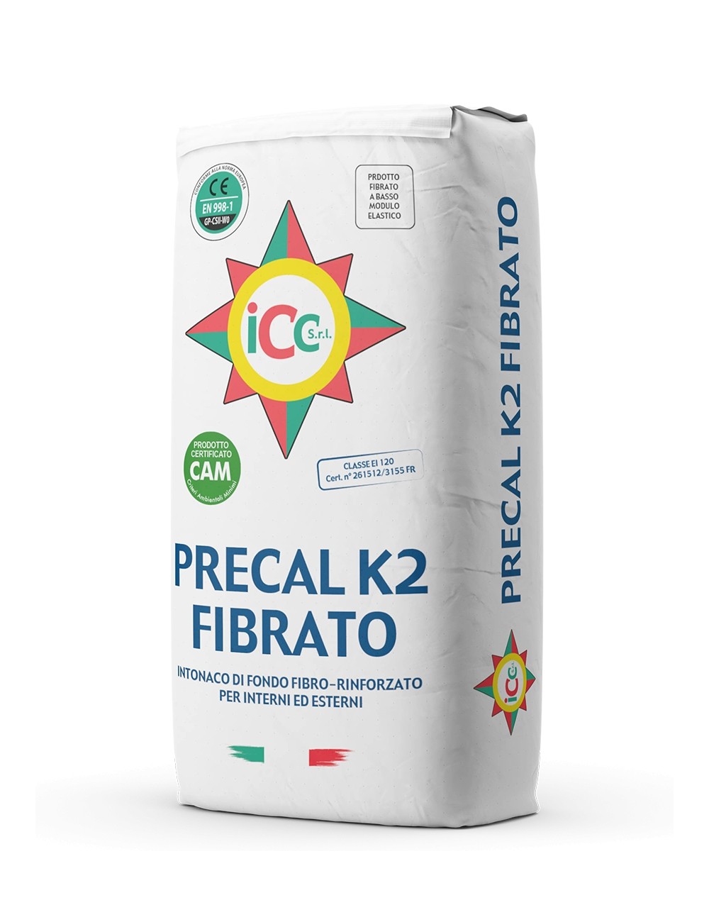 Precal fiber icc / sacchi da 25 kg. / intonaco premiscelato grigio