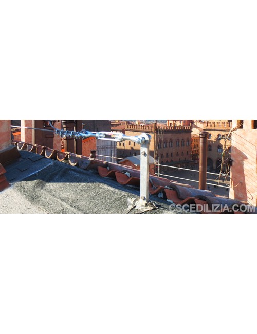 Linea vita ( in kit ) / h 400 mm. / zincato /  16 metri / base piana