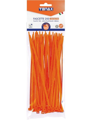 Fascetta cablaggio arancio / lunghezza cm.20 / confezione da 50 pz.)