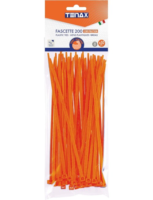 Fascetta cablaggio arancio / lunghezza cm.20 / confezione da 50 pz.)
