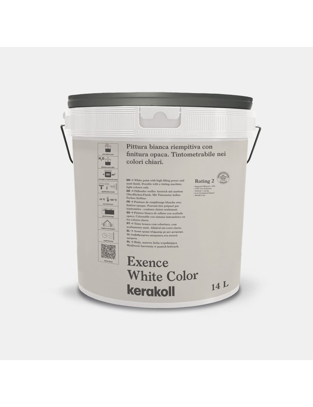 Exence white color lt.14 kerakoll pittura opaca riempitiva per interni