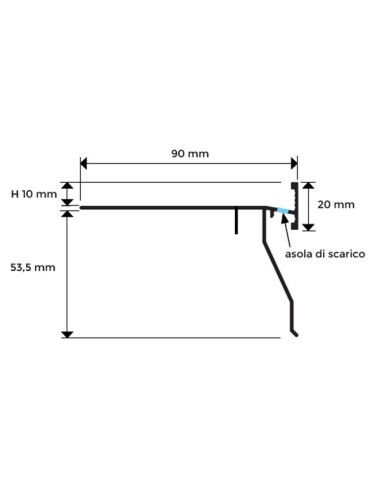Raccordo per Profilo Gocciolatoio / Proterrace Drain FDP / Grigio / h.10