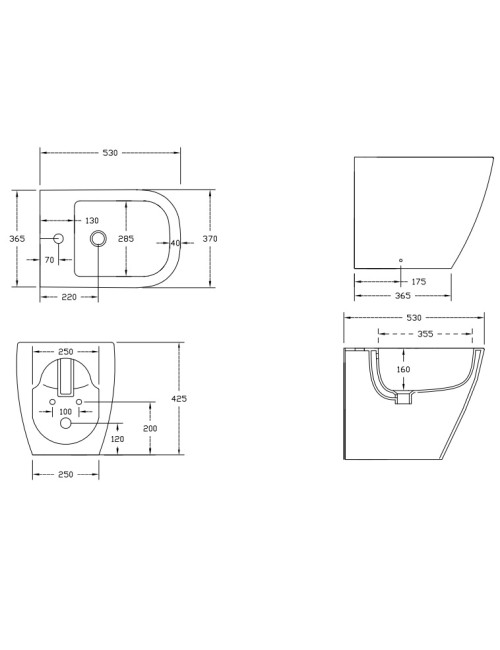 bidet faster filo parete  bianco