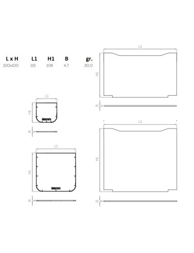 Testata di chiusura per canaletta sab pe.nero.10x100 h.10