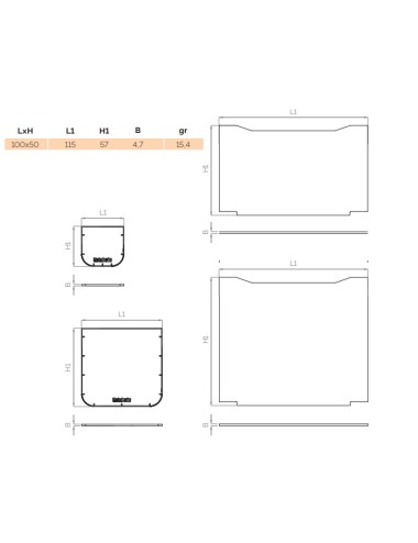 Testata di chiusura per canaletta sab pe.nero.10x100 h.5