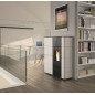 Stufa a pellet ecofire noah 14 kw idro ceramica beige rigenerata