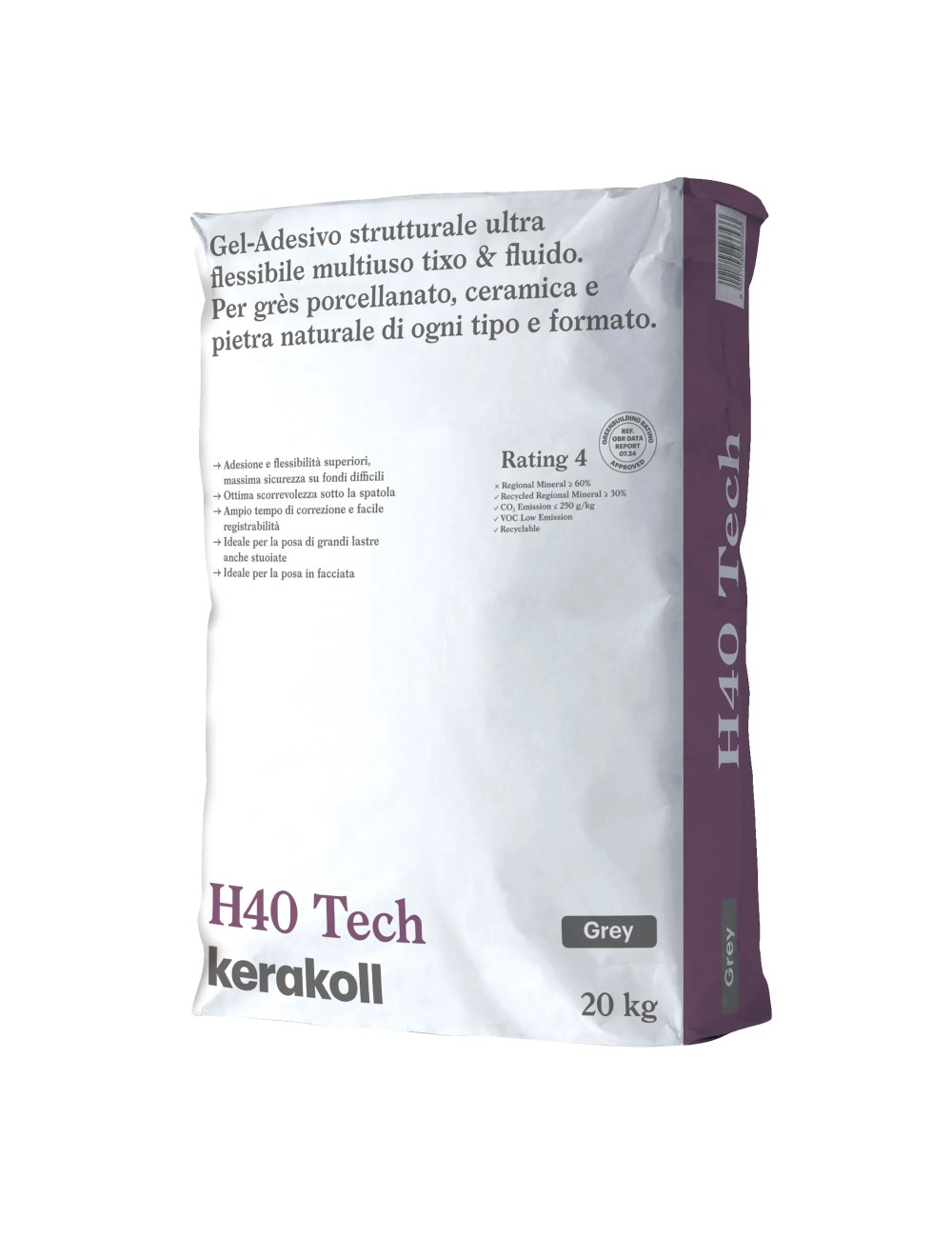 H40 TECH Kerakoll / 20 kg / GRIGIO / C2TES2