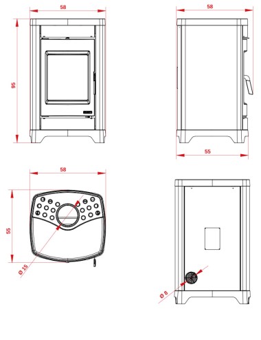 Stufa a legna Charlotte rigenerata caffellatte