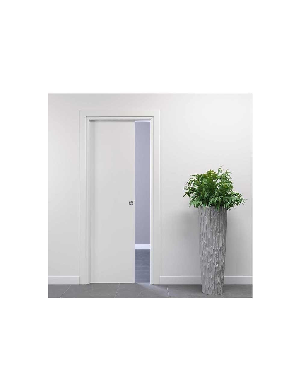 Porta scorrevole bianco 60*210 reversibile kit serr.nottolino cr.sat