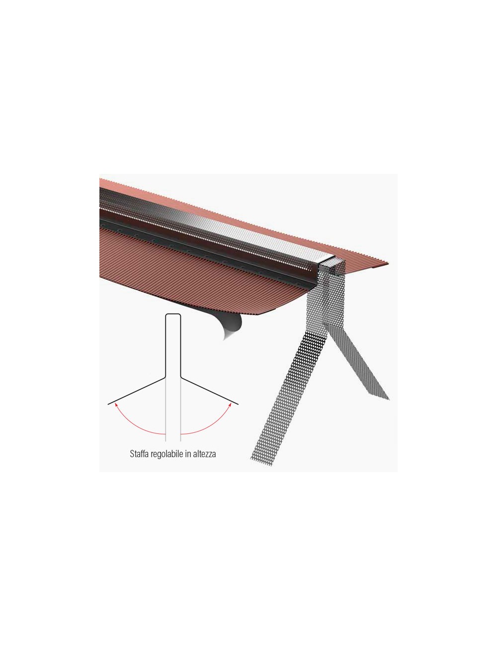 Staffa supporto per sottocolmo colmowings h 230 inox