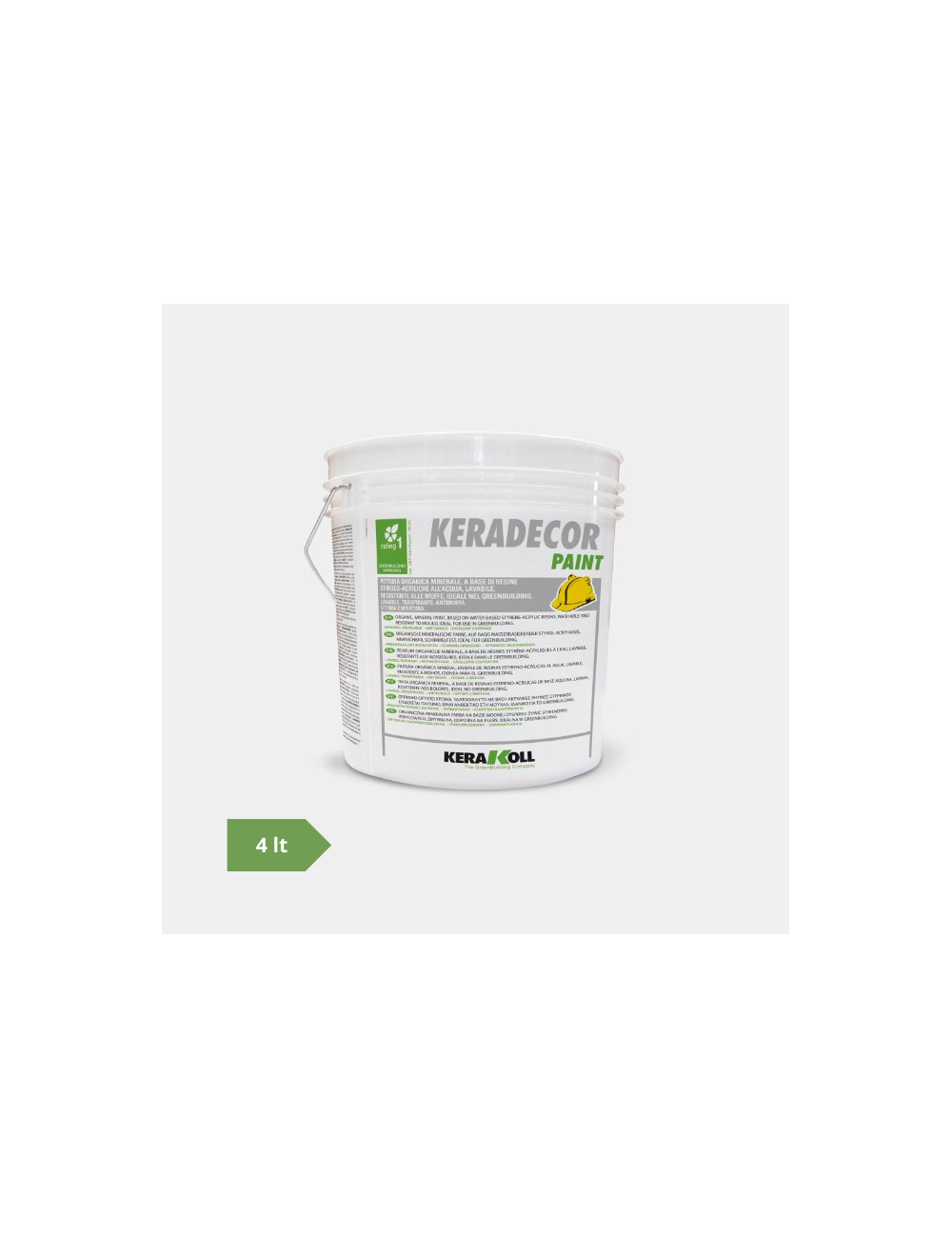 Keradecor Paint / 4 lt  / Bianco / Pittura Lavabile