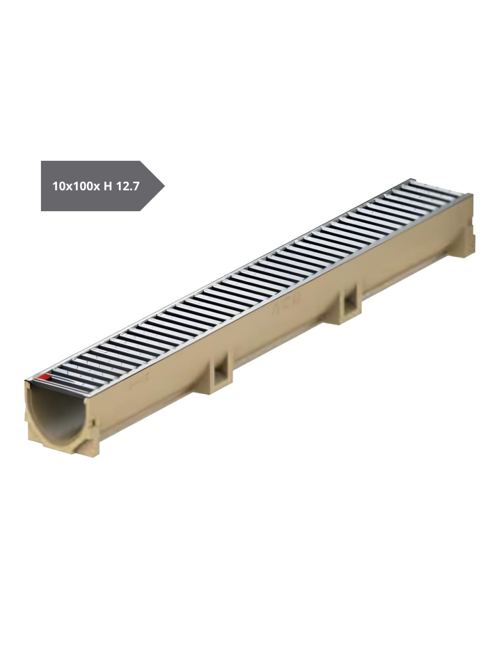 Canaletta drenaggio in CLS Polimerico / 10x100 h12,7 / con griglia zincata