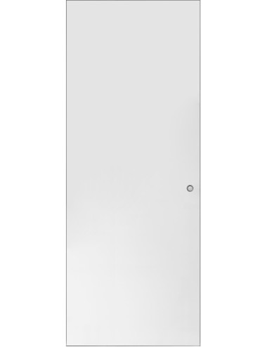PORTA SCORREVOLE LAMINATO BIANCO 80*210 REVERSIBILE CON KIT SERRATURA NOTTOLINO CROMO SATINATO