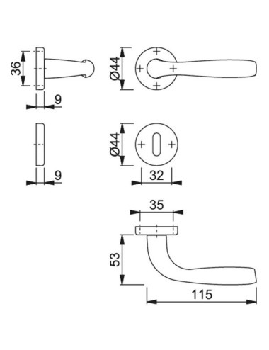 Maniglia MARIBOR Hoppe / Tonda / Cromo satinato