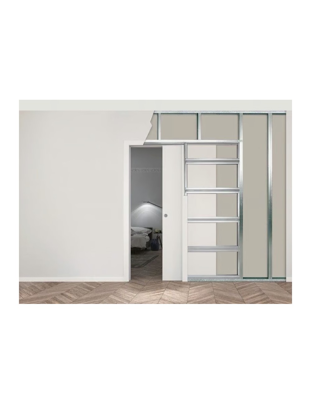 Controtelaio ECLISSE UNICO / Cartongesso kit da assemblare / 80x210