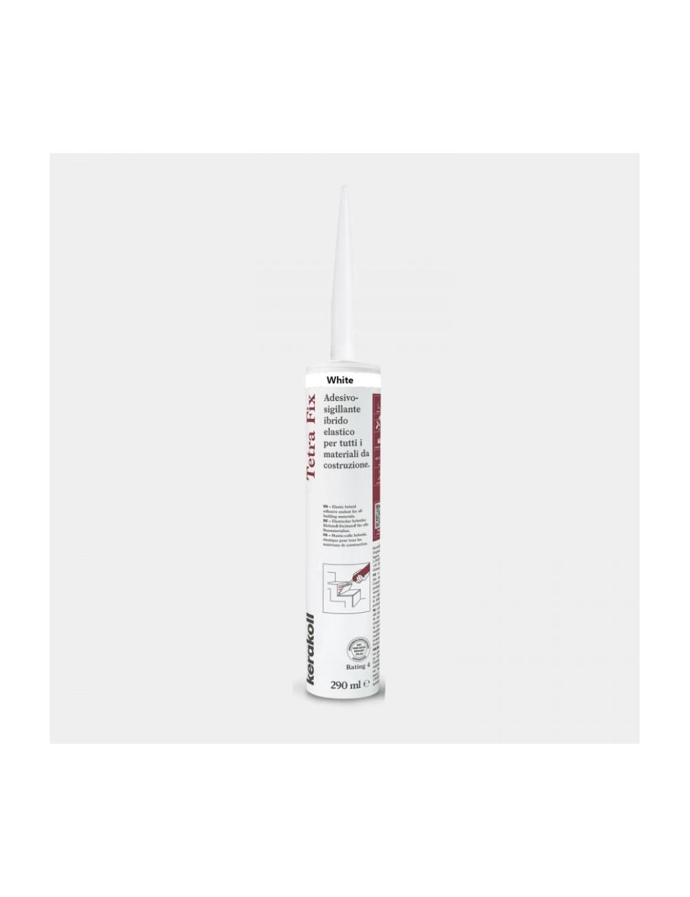 Tetra Fix Kerakoll / Silicone Adesivo Elastico / Bianco / 290 ml
